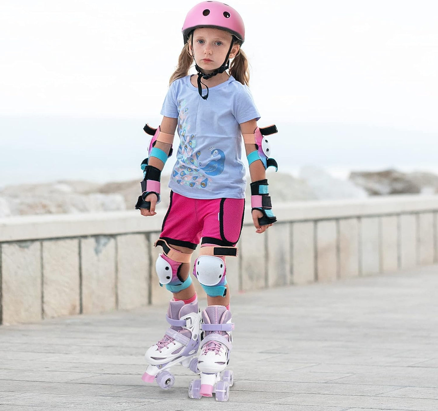 Nattork Adjustable Roller Skates for Kids - Purple