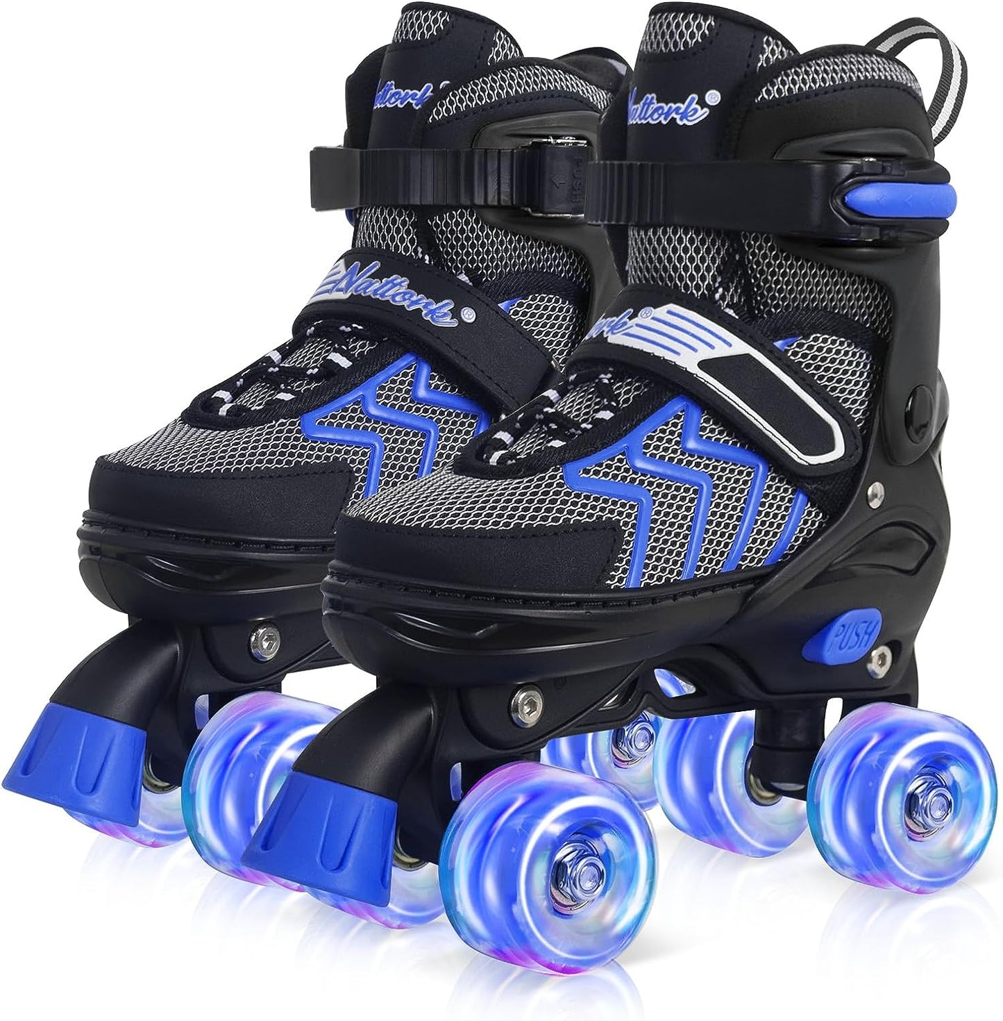 Nattork Adjustable Roller Skates for Kids - Blue