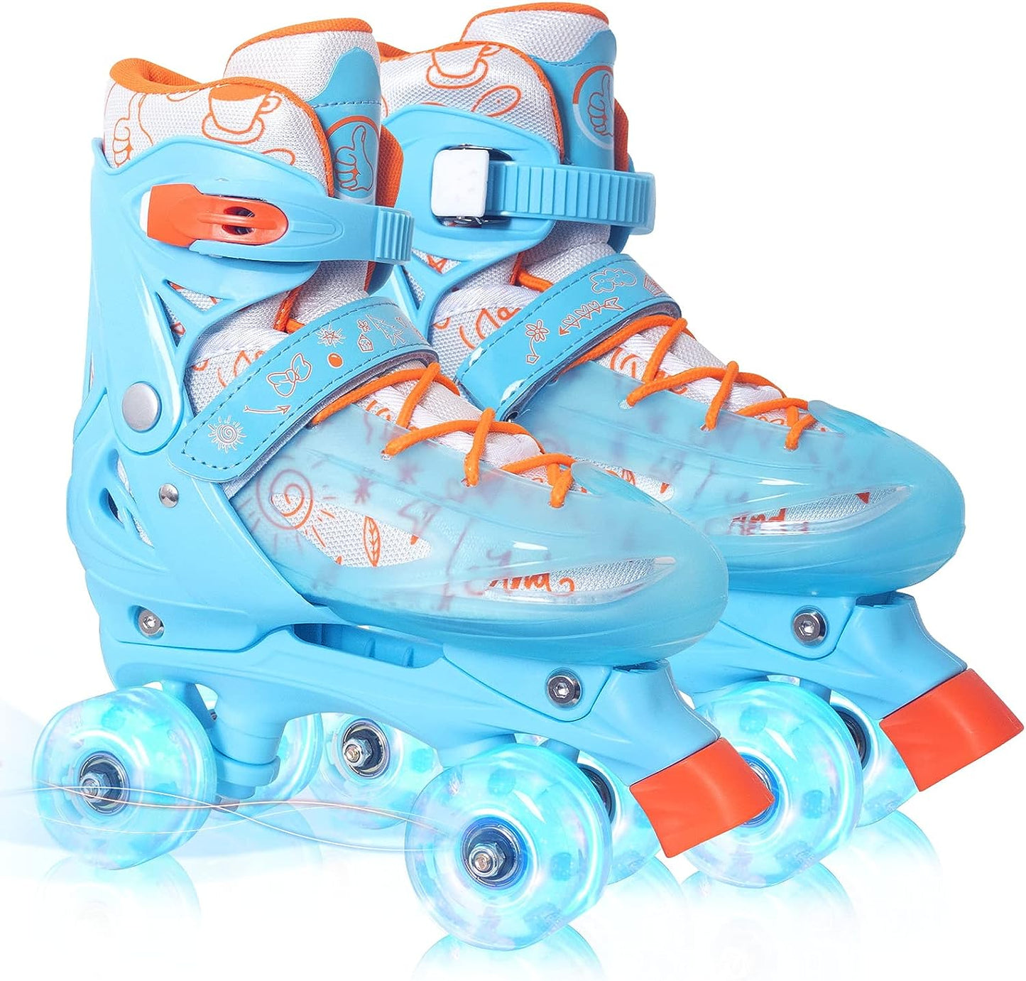 Nattork Adjustable Roller Skates for Kids - Blue