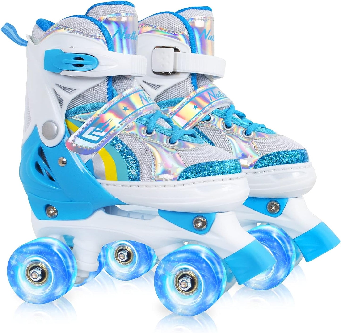 Nattork Adjustable Roller Skates for Kids - Blue