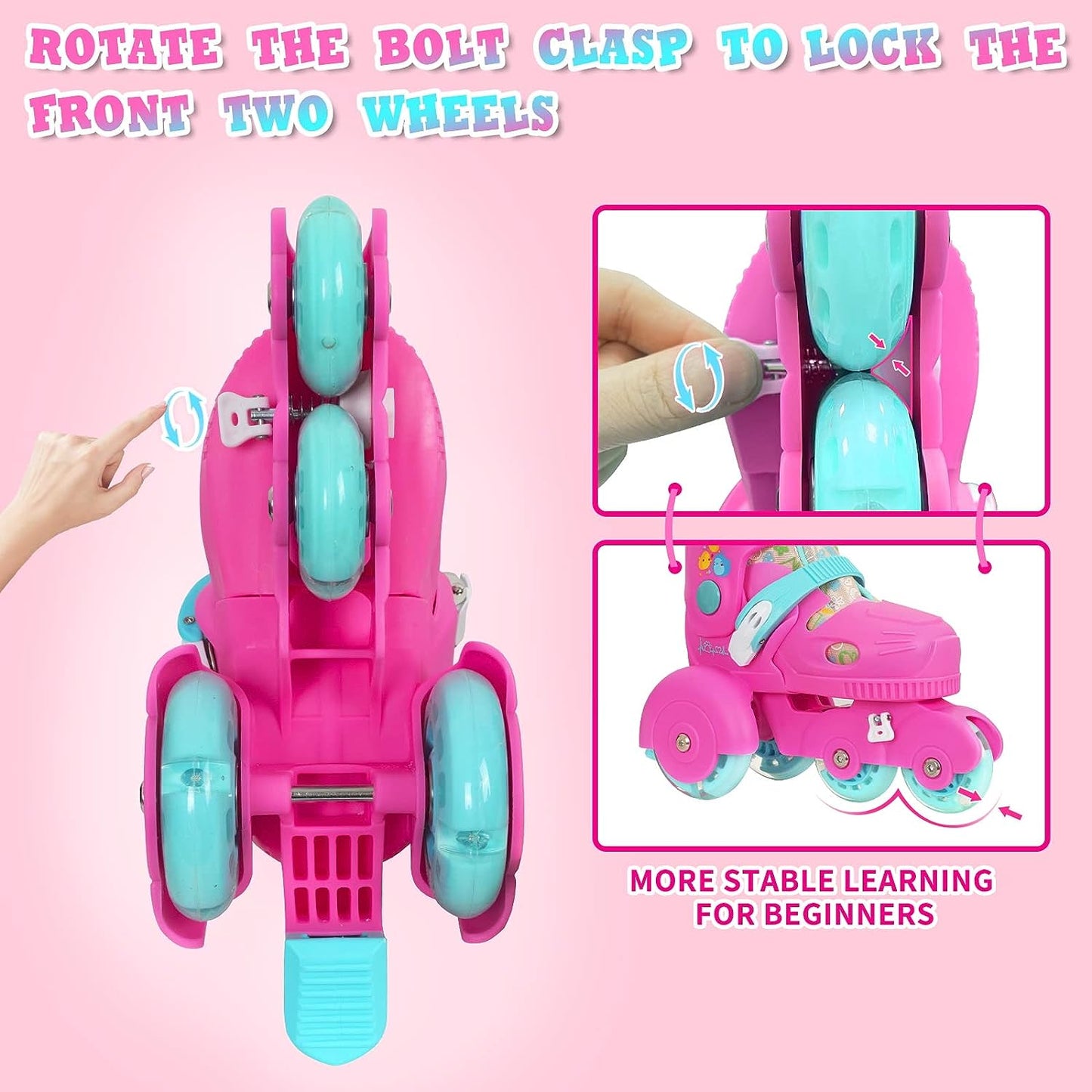 Roller Skates for Kids Girl - Pink
