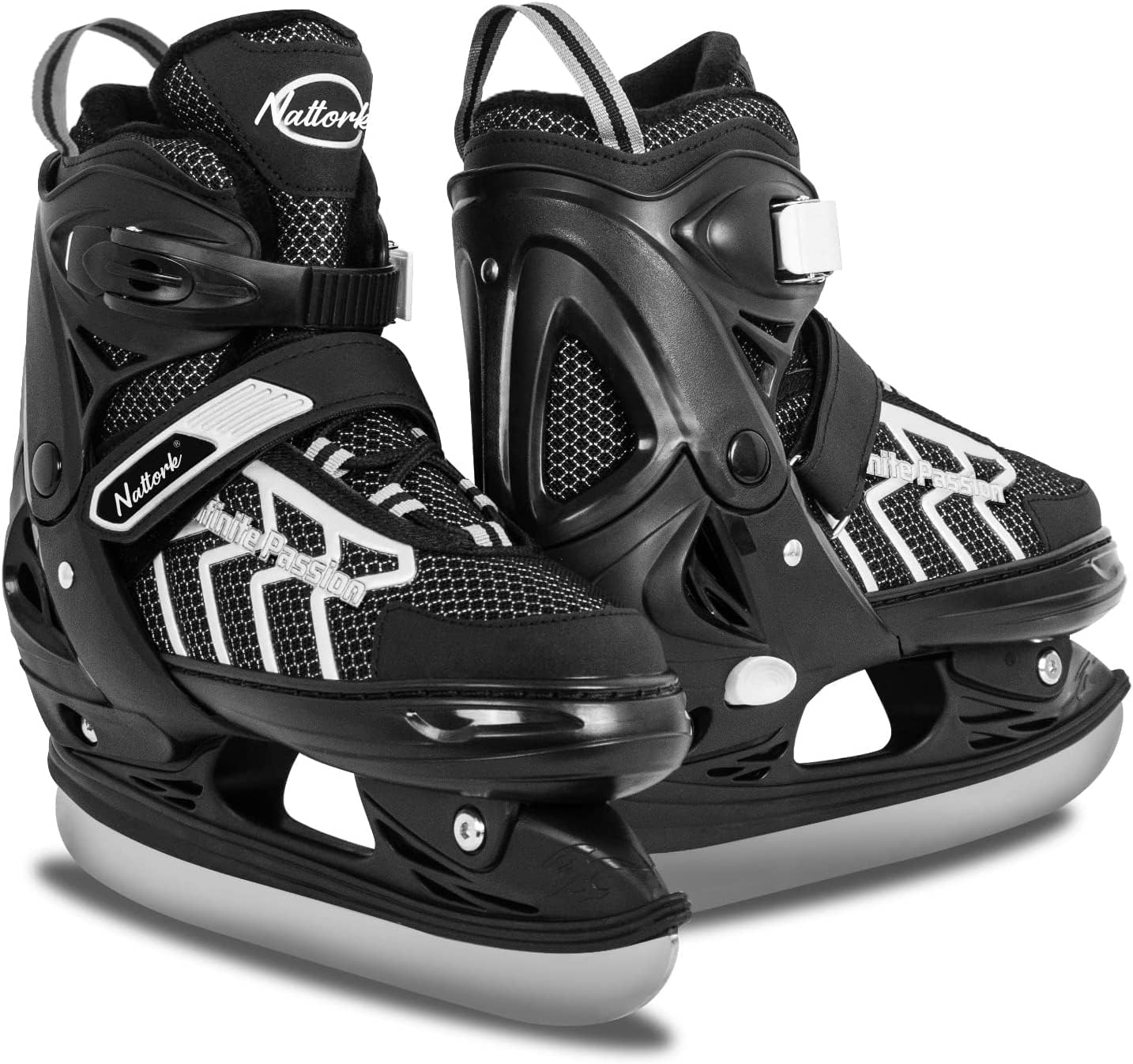 Nattork Adjustable Ice Skates - Black