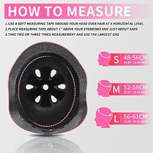 Nattork Skate Helmet Protective Gear for Kids - Pink