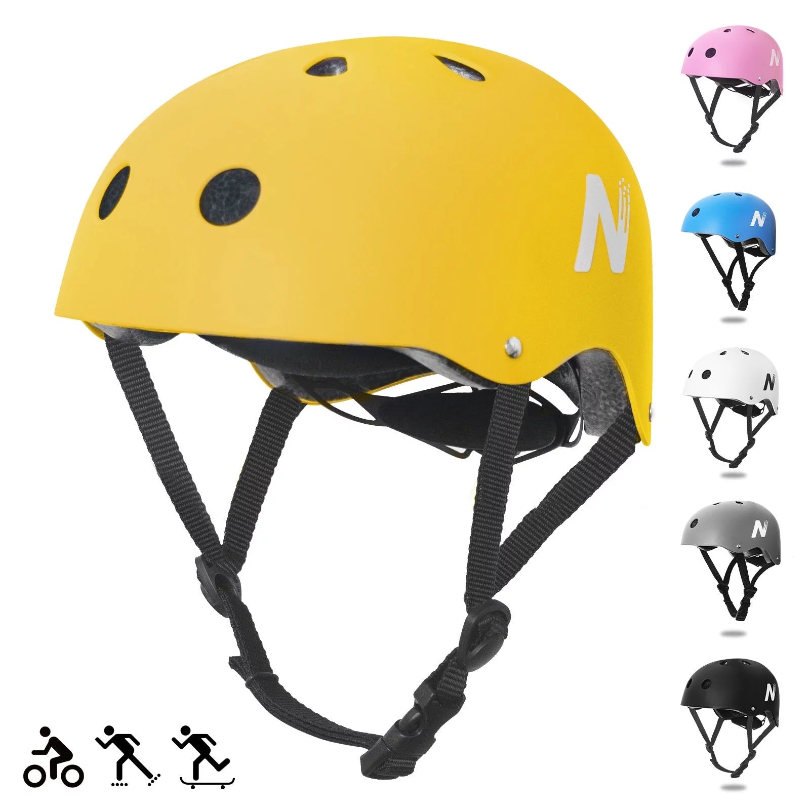 Nattork Skate Helmet Protective Gear for Kids Yellow NattorkSkates