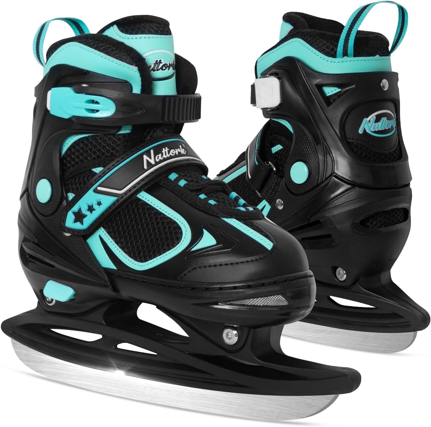 Nattork Adjustable Ice Skates - Teal