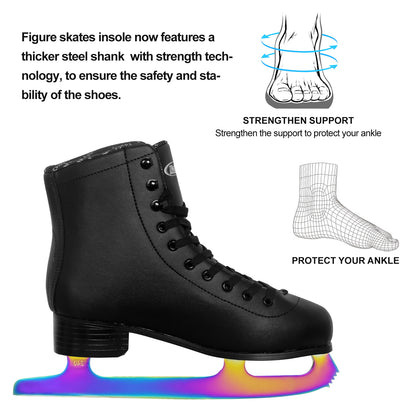Patines artísticos para hielo Nattork: cuchillas BLANCAS y de colores