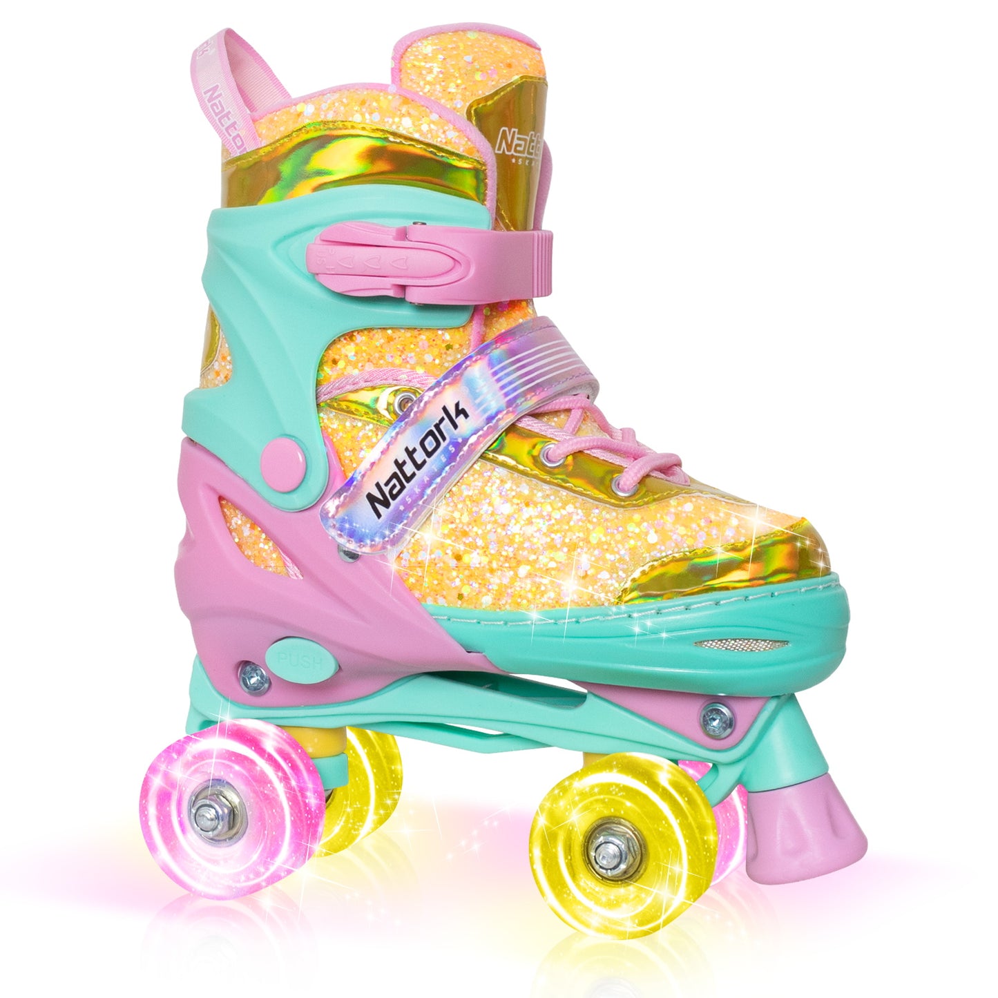 Patines ajustables Nattork para niños - Candy Sparkly Purple