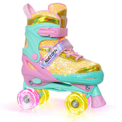 Patines ajustables Nattork para niños - Candy Sparkly Purple