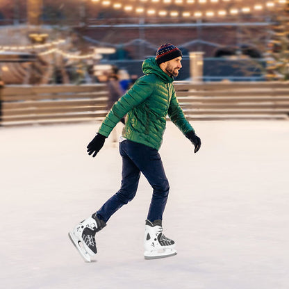 Nattork Adjustable Ice Skates for Kids & Adults - White