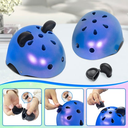 Nattork CYBER PANDA Skate Helmet Protective Gear for Kids - Blue