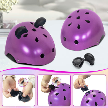 Nattork CYBER PANDA Skate Helmet Protective Gear for Kids - Purple