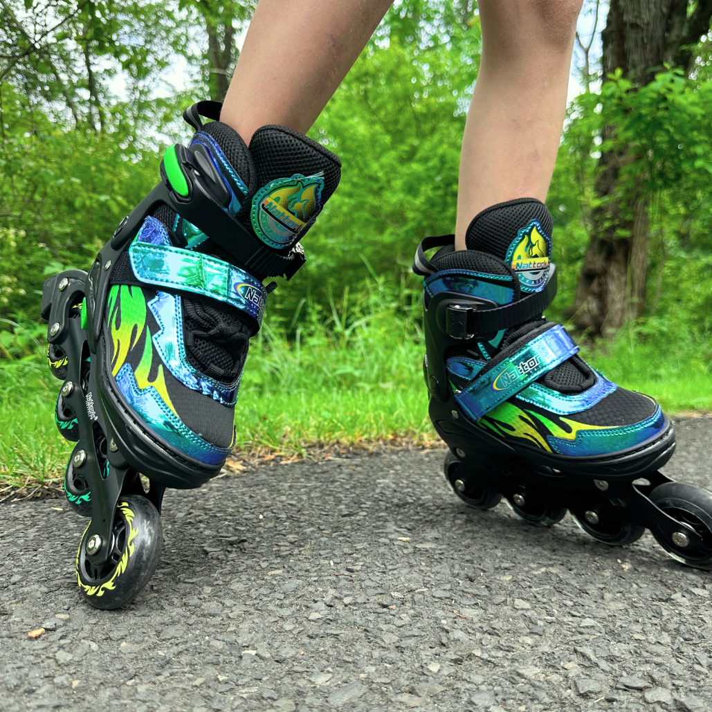 Nattork Adjustable Inline Skates for Kids - Aurora Blaze