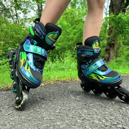 Nattork Adjustable Inline Skates for Kids - Aurora Blaze