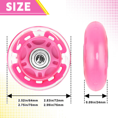Nattork Light up Inline Skate Wheels - Pink