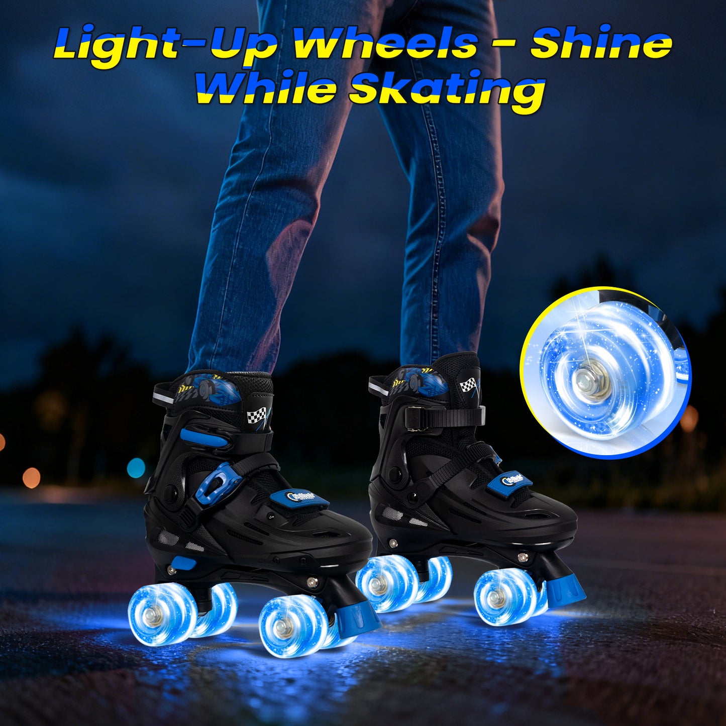 Patines en línea ajustables Nattork BLADE RACERS - Dorado