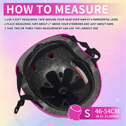 Nattork Skate Helmet Protective Gear for Kids - Rose Princess
