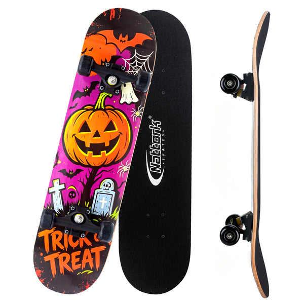 Nattork Classic 31 Double Kick Skateboard - Ghost Bat Halloween
