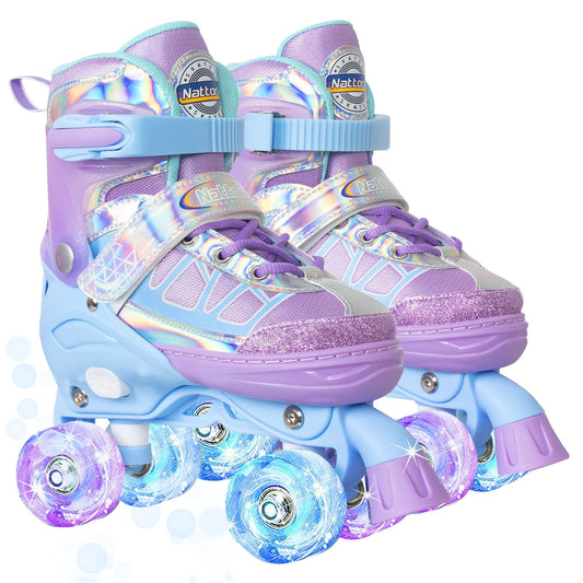 Nattork Adjustable Roller Skates for Kids - Lavender