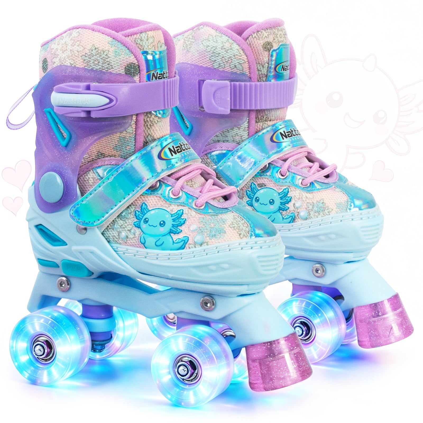 Nattork Axolotl Pop Roller Skates – Blue – NattorkSkates