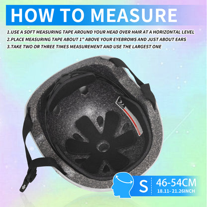 Nattork CYBER PANDA Skate Helmet Protective Gear for Kids - Pearl