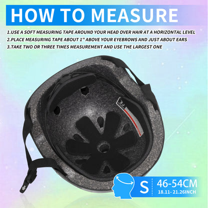 Nattork Skate Helmet Protective Gear for Kids - Black Demon