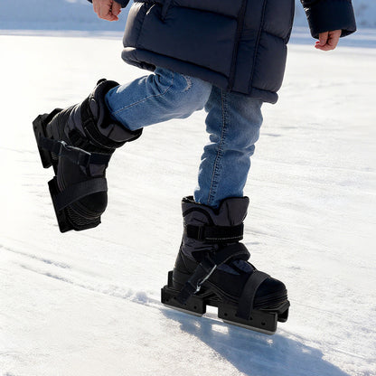 Nattork Adjustable Double-Runner Ice Skates for Kids - Black