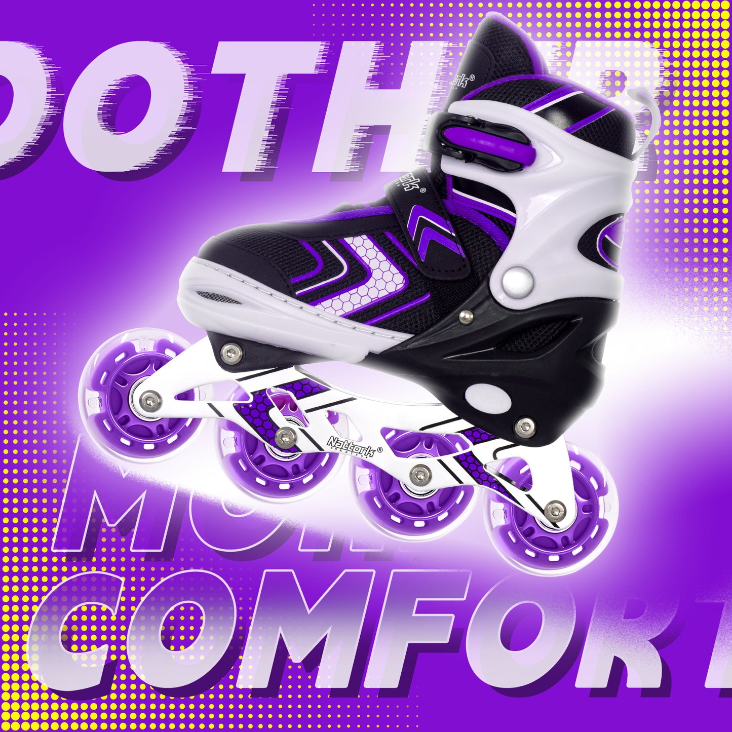 Nattork Light up Inline Skate Wheels - Purple