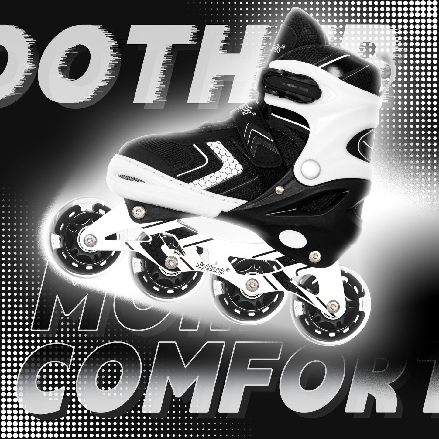 Nattork Light up Inline Skate Wheels - Black