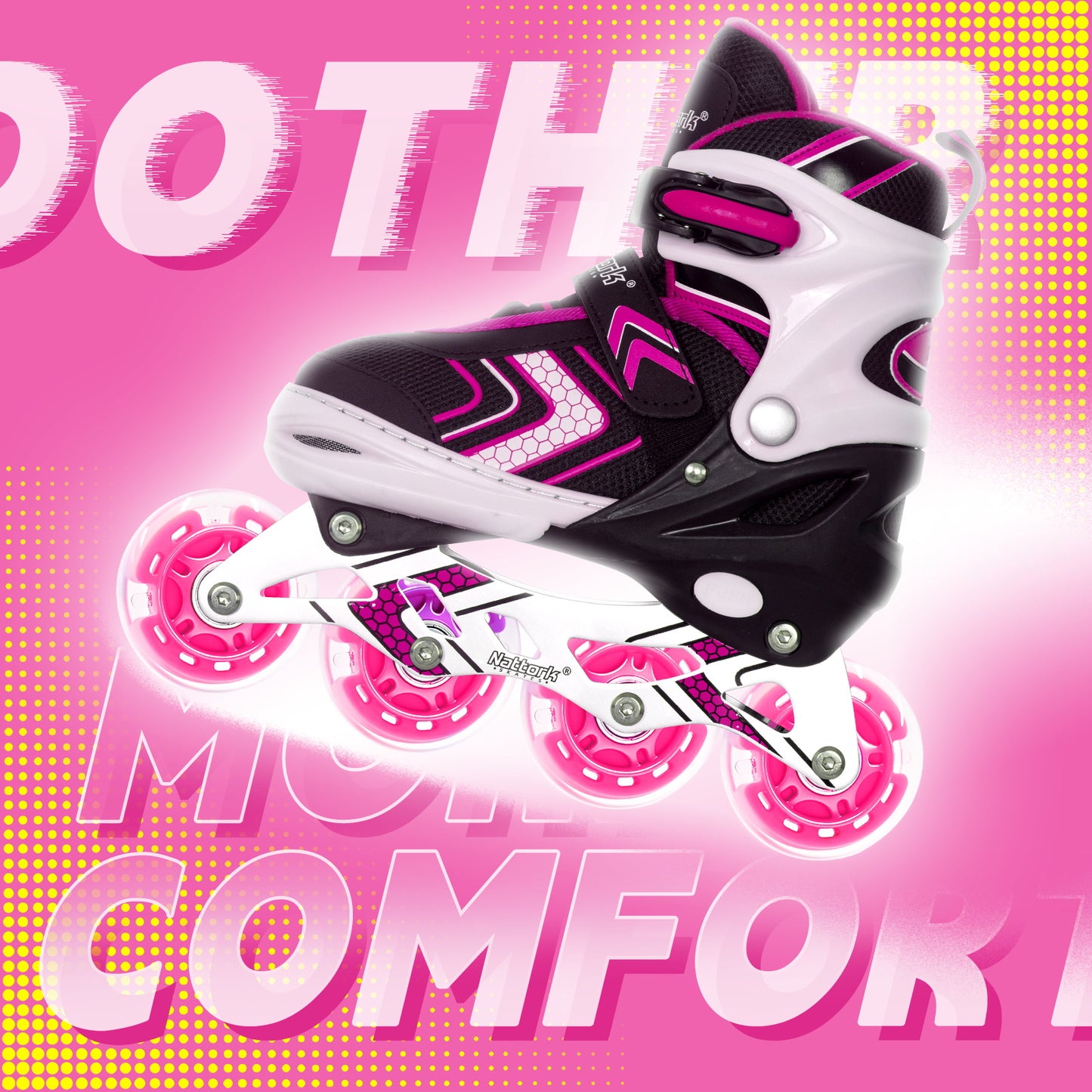 Nattork Light up Inline Skate Wheels - Pink