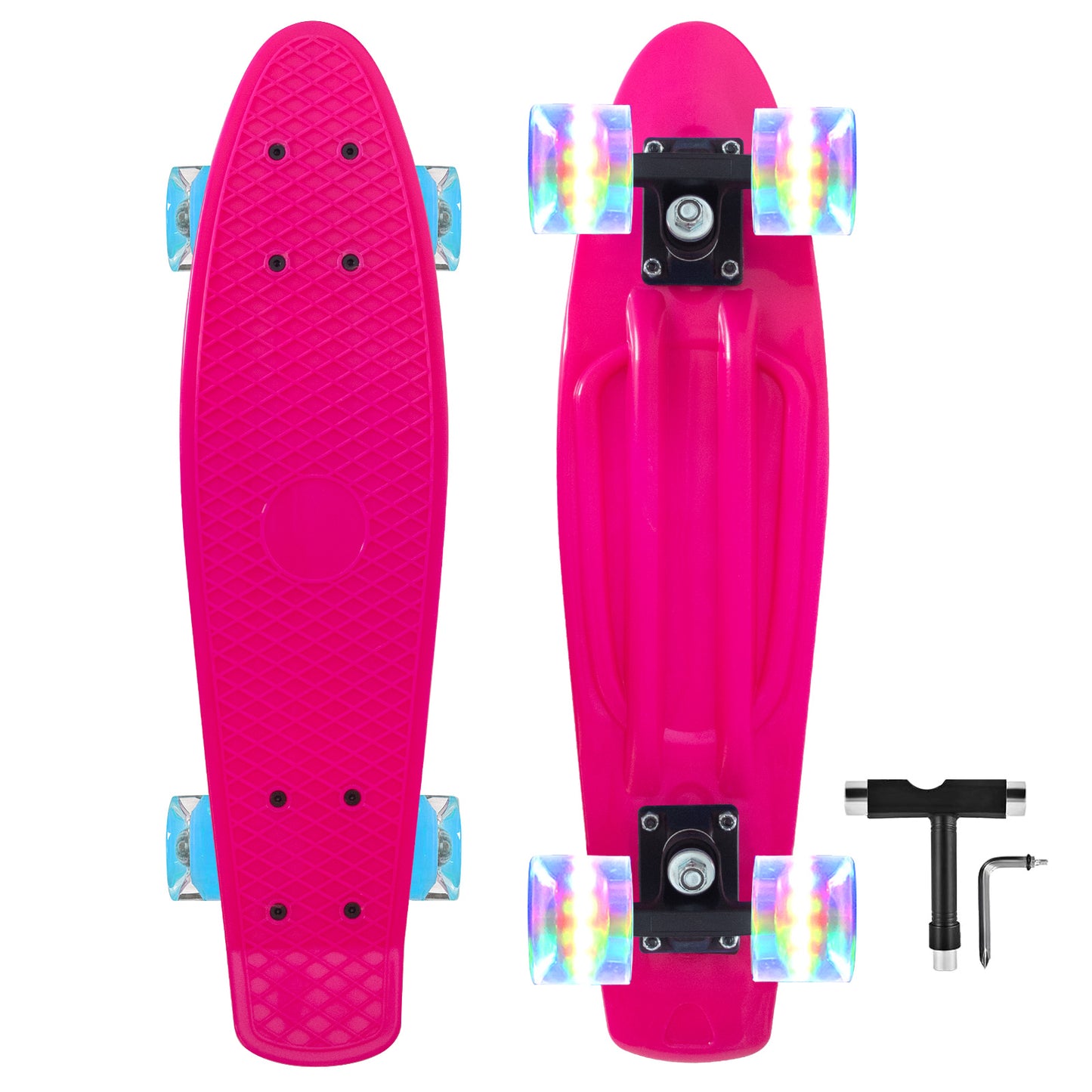 Nattork Skateboards 22 Inch - Pink Mini Cruiser
