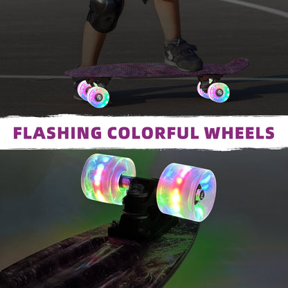 Nattork Skateboards 22 Inch - Purple Mini Cruiser