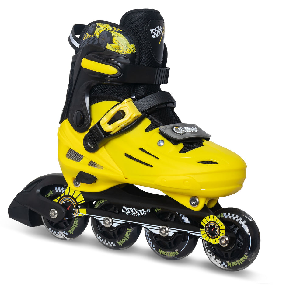 Nattork Inline skates voor jongens, 4 maten, inline skates voor kinderen, met lichtgevende wiel, verstelbare inline skates voor jongens en meisjes, rollerblade voor beginners, kleine kinderen