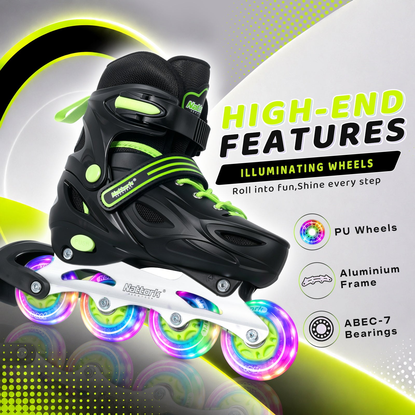 Nattork Speed Shell Inline Skates - Black Suger Rush – NattorkSkates