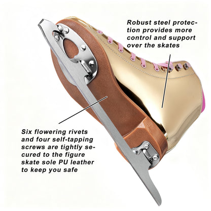 Patines artísticos para hielo Nattork, azul y rosa