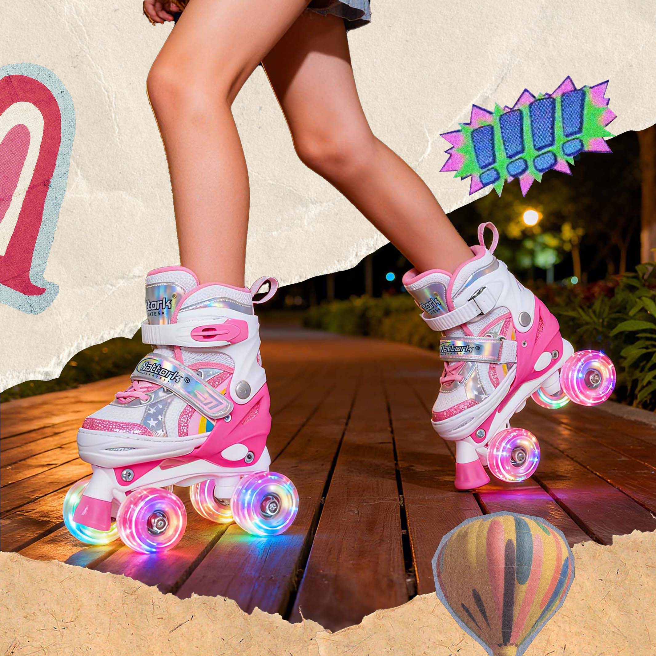 Nattork Ocean Roller Skates - Pink Shell – NattorkSkates