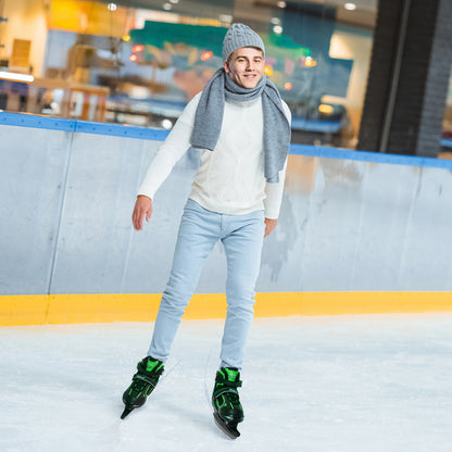 Nattork Adjustable Ice Skates for Kids - Green