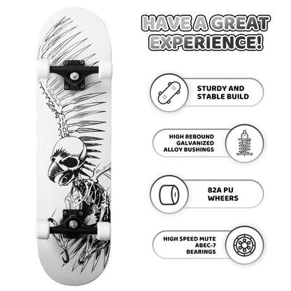 Nattork Skateboards 31 Inch - Skull-Eagle