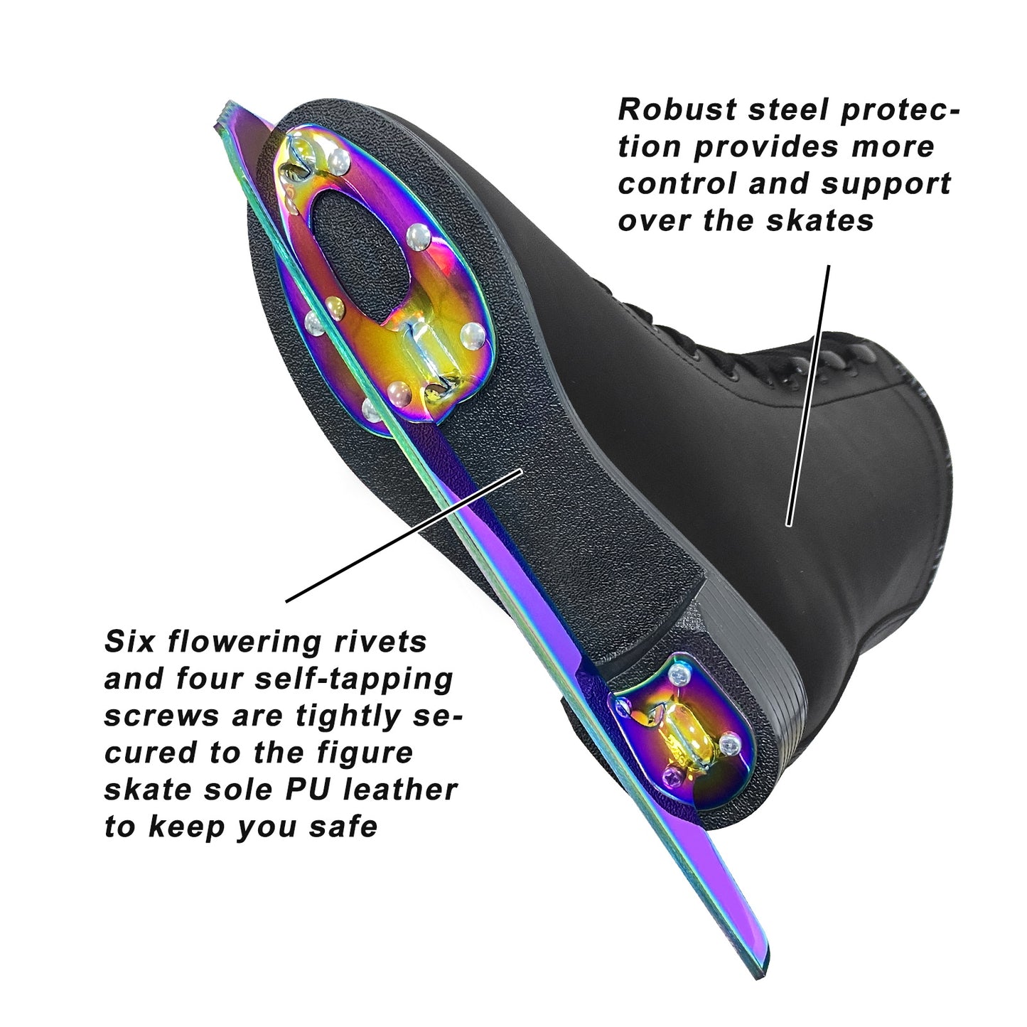 Patines artísticos para hielo Nattork: cuchillas BLANCAS y de colores