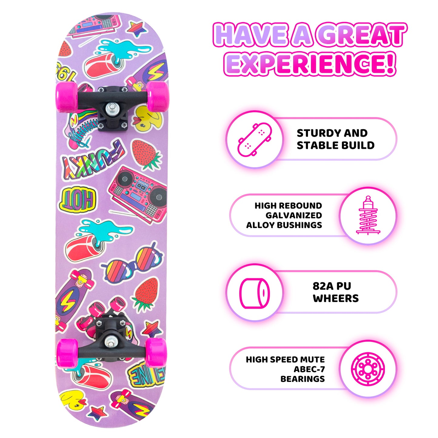 Nattork Skateboards 31 Inch - Color Pop