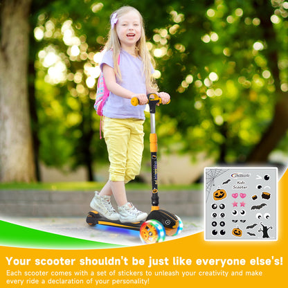 Nattork Foldable Light-Up 3-Wheel Scooter for Kids Ages 3–12 - Orange