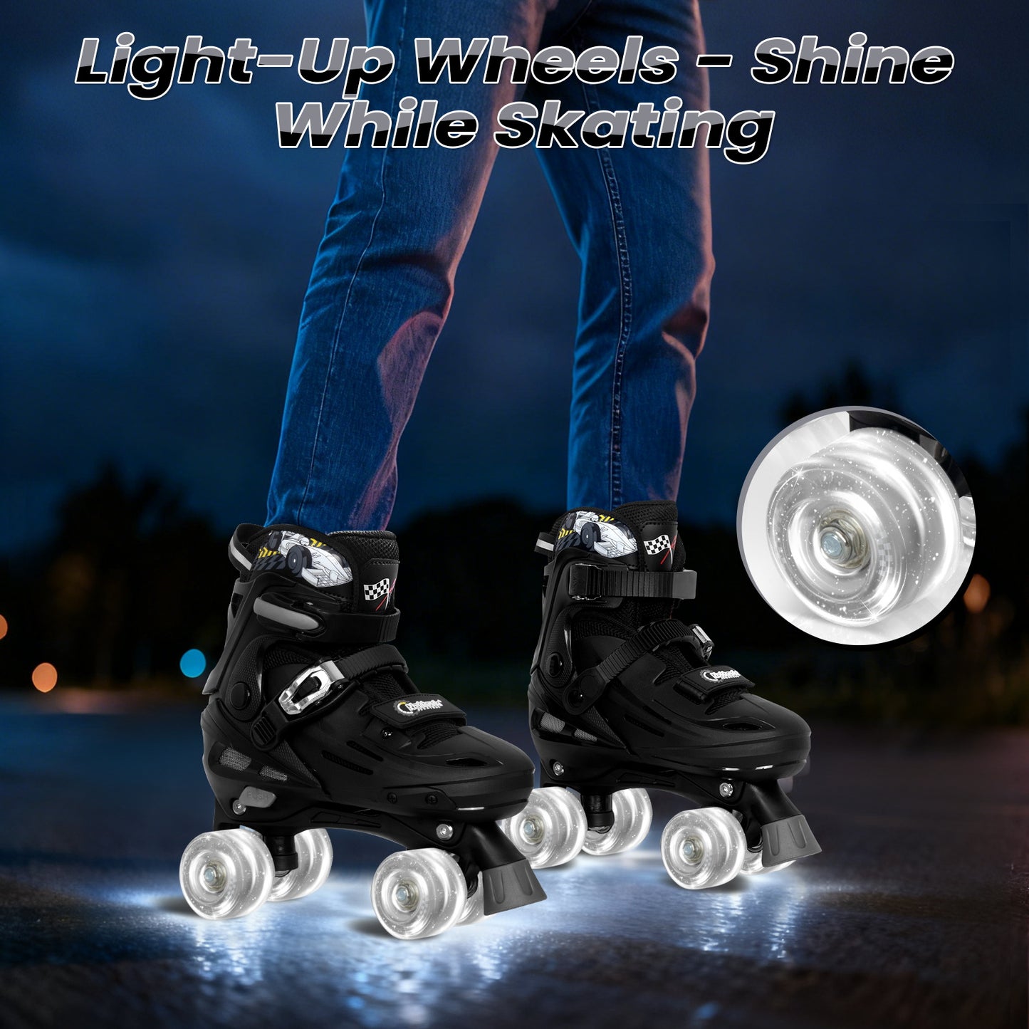 Patines en línea ajustables Nattork BLADE RACERS - Dorado