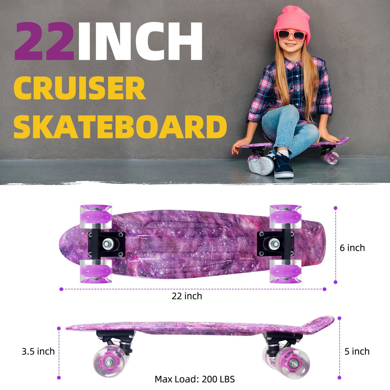 Nattork Classic 22 Mini Cruiser Skateboard - Purple – NattorkSkates