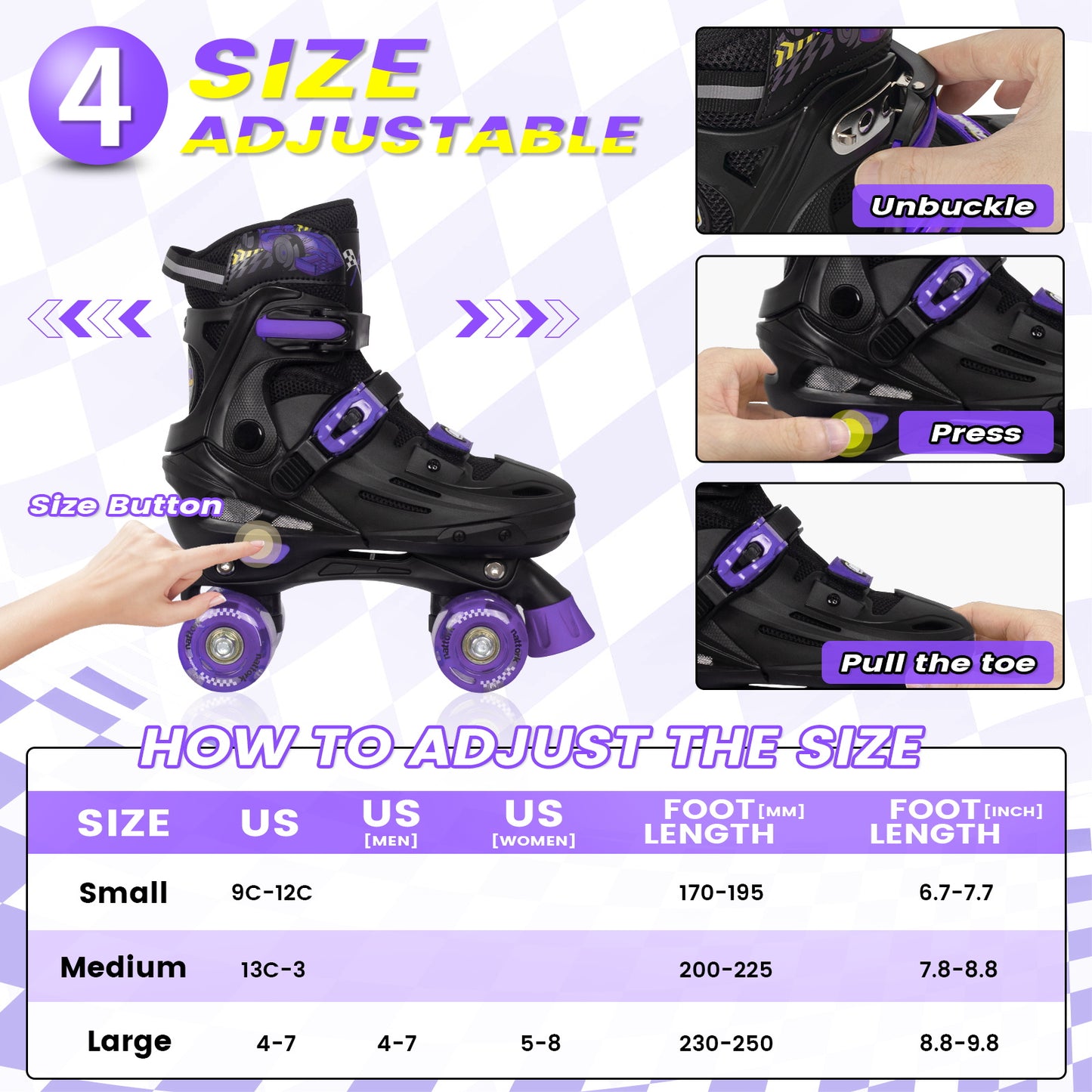 Patines en línea ajustables Nattork BLADE RACERS - Dorado