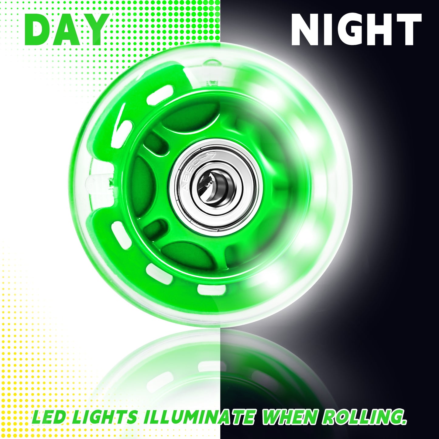Nattork Light up Inline Skate Wheels - Green