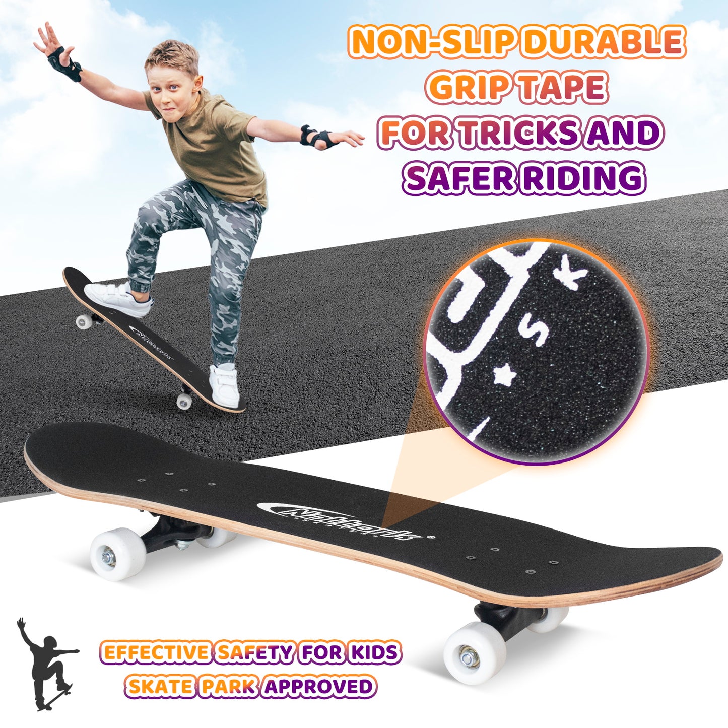 Nattork Skateboards 31 Inch - Dinosaur