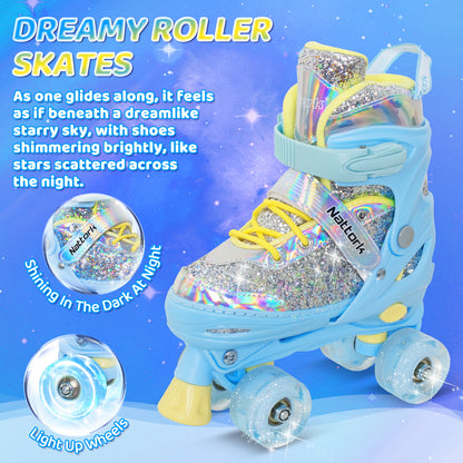 Patines ajustables Nattork para niños - Candy Sparkly Purple