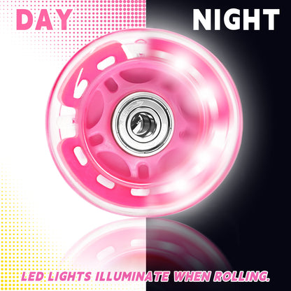 Nattork Light up Inline Skate Wheels - Pink