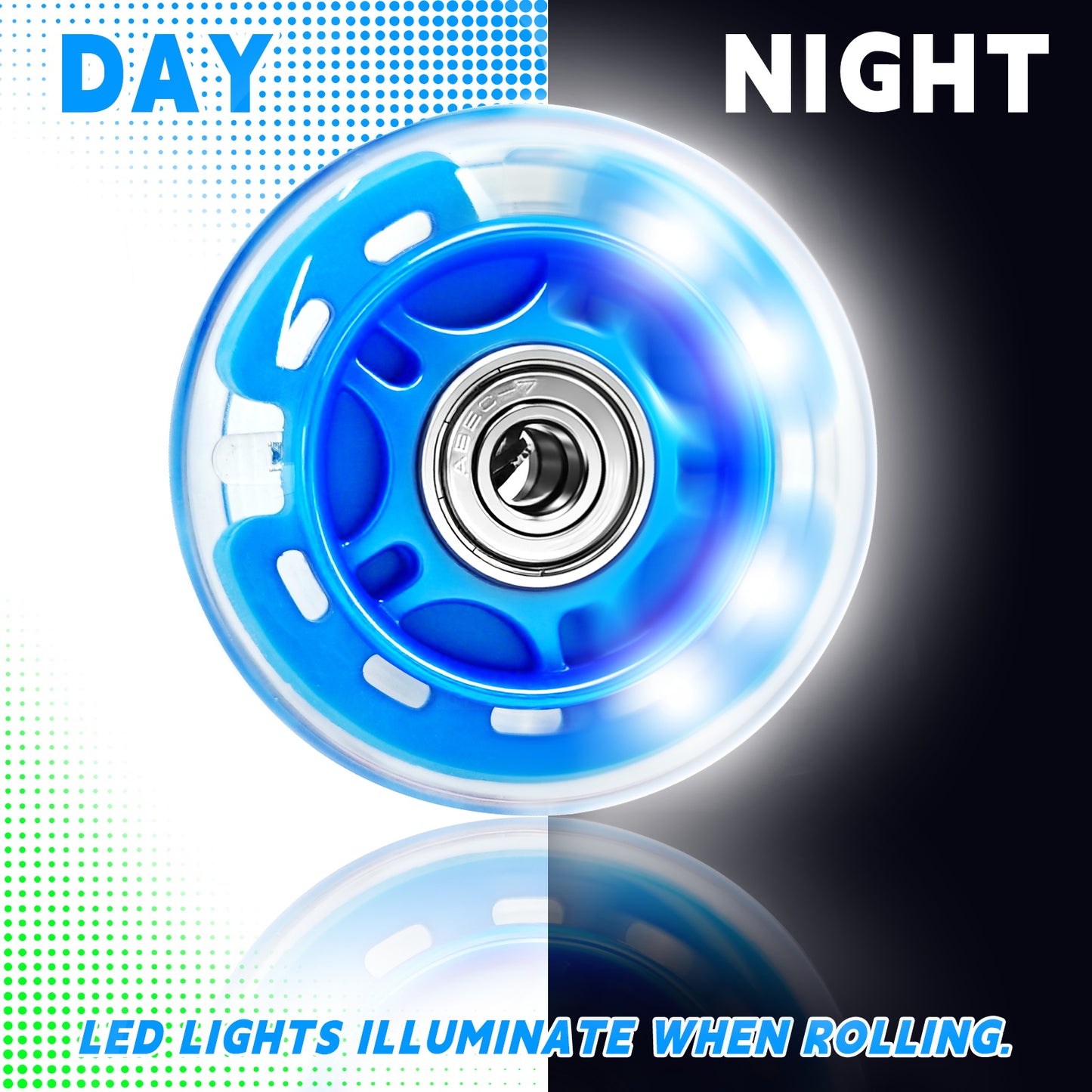 Nattork Light up Inline Skate Wheels - Blue