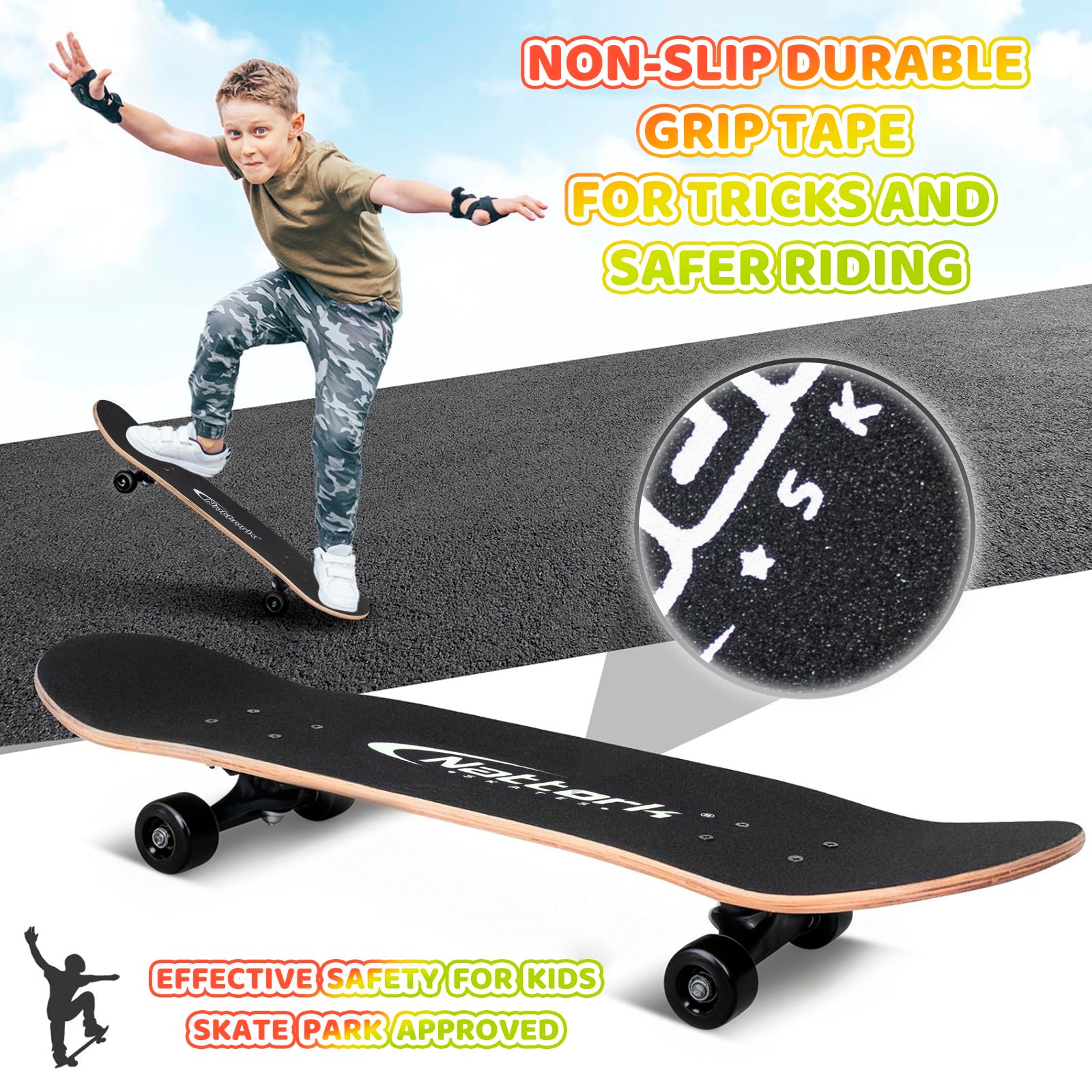 Nattork Classic 31 Double Kick Skateboard - Skeleton Halloween
