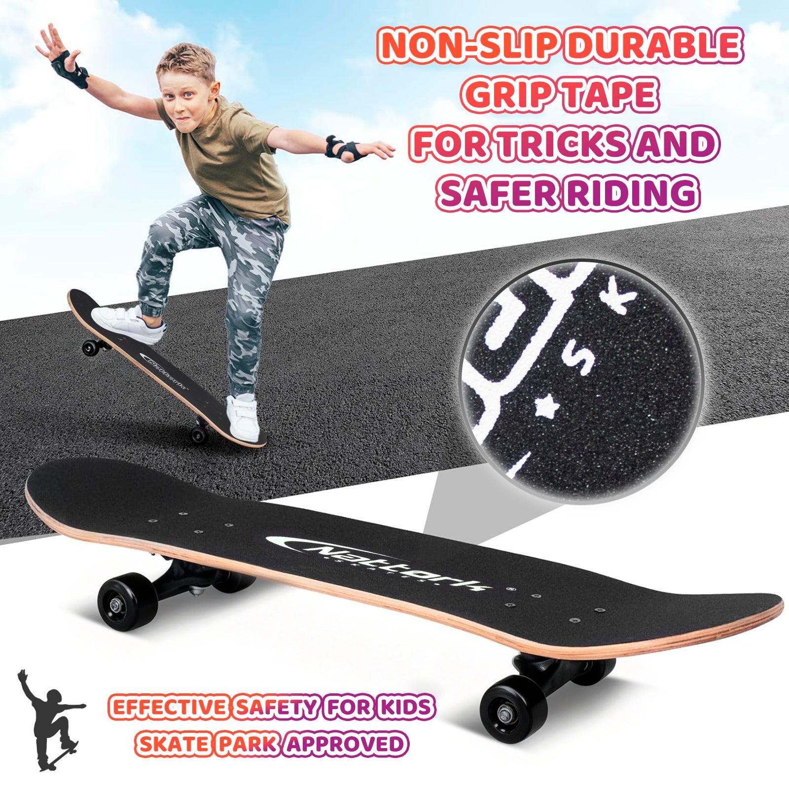 Nattork Classic 31 Double Kick Skateboard - Ghost Bat Halloween